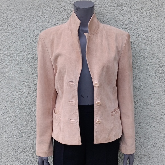 UNIFORM by JOHN PAUL RICHARD LADIES GENUINE SUEDE/LEATHER (3) BUTTON JACKET - Picture 17 of 17
